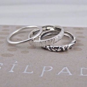 Three Silpada sterling silver stacking rings